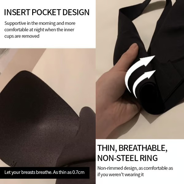 VivaLift – Deep V Front Closure Wireless Push Up Bra