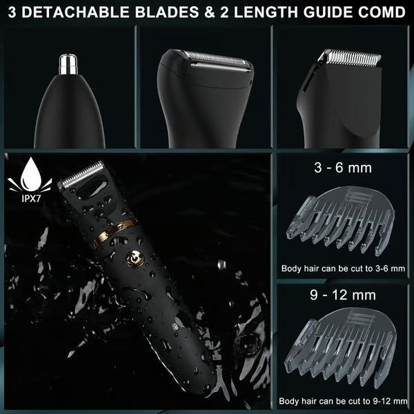 TrimGuard – 3 in 1 Waterproof Body & Groin Trimmer for Men