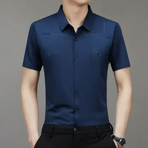 GlacioFit – Breathable Ice Silk Office Shirt