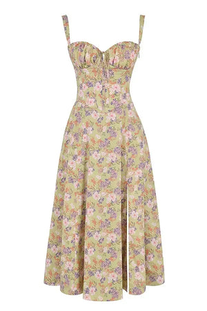 BloomCinch – Sculpted Elegance Floral Dress