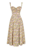 BloomCinch – Sculpted Elegance Floral Dress