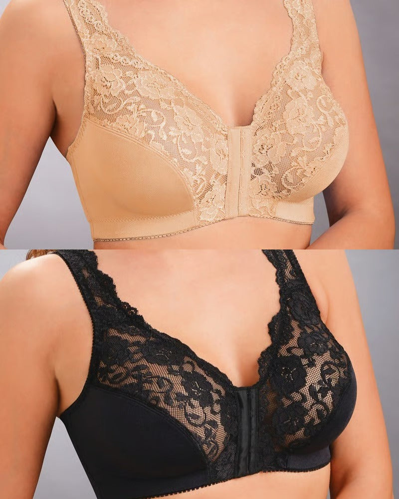 CurveEase – Front Hook Lace Support Bra