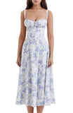 BloomCinch – Sculpted Elegance Floral Dress