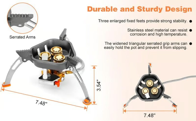 FlameForce – Windproof Piezo Camping Gas Stove