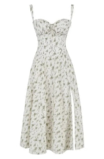 BloomCinch – Sculpted Elegance Floral Dress