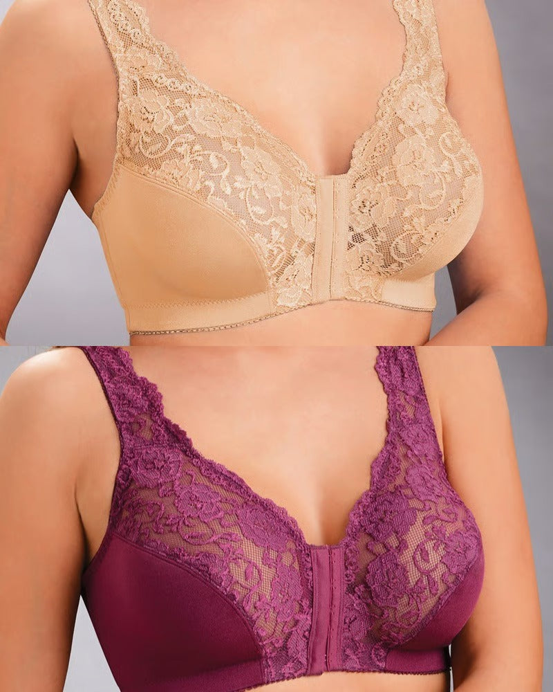 CurveEase – Front Hook Lace Support Bra