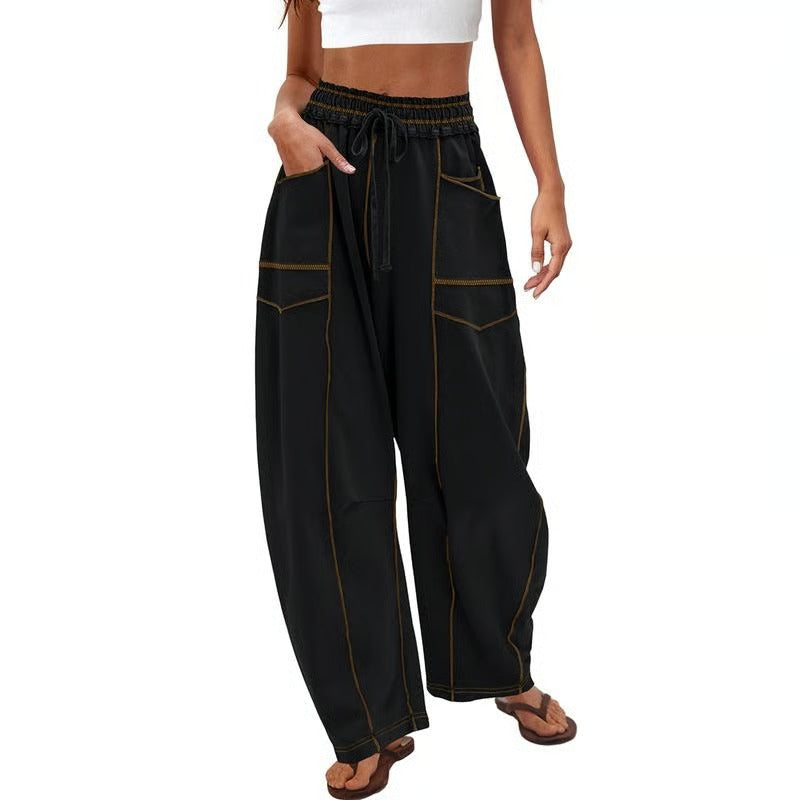 CozyDrift – Effortless Lounge Barrel Pants