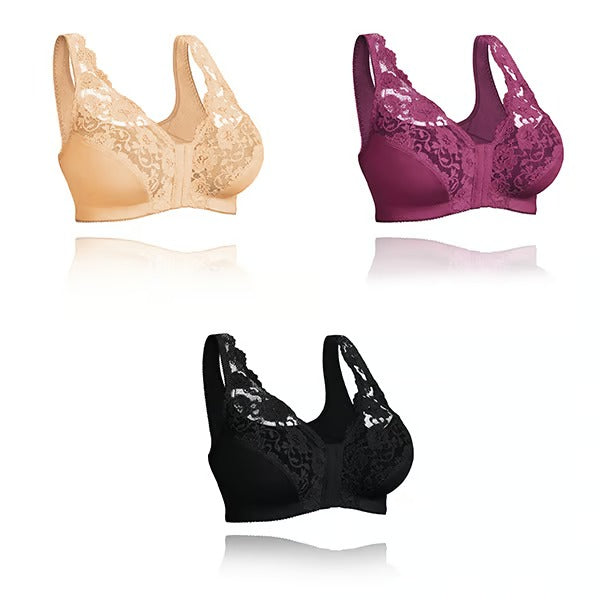 CurveEase – Front Hook Lace Support Bra