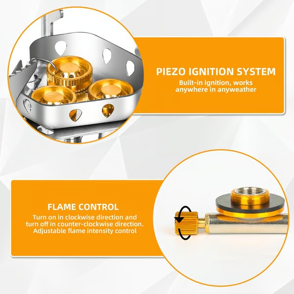 FlameForce – Windproof Piezo Camping Gas Stove