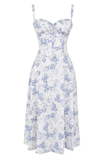 BloomCinch – Sculpted Elegance Floral Dress