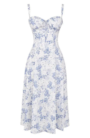 BloomCinch – Sculpted Elegance Floral Dress