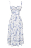 BloomCinch – Sculpted Elegance Floral Dress