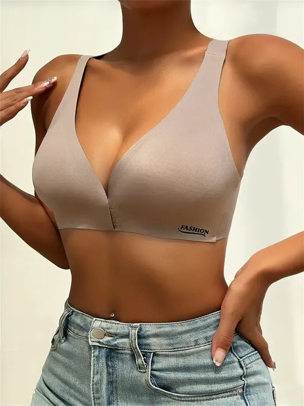 VivaLift – Deep V Front Closure Wireless Push Up Bra