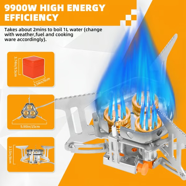 FlameForce – Windproof Piezo Camping Gas Stove