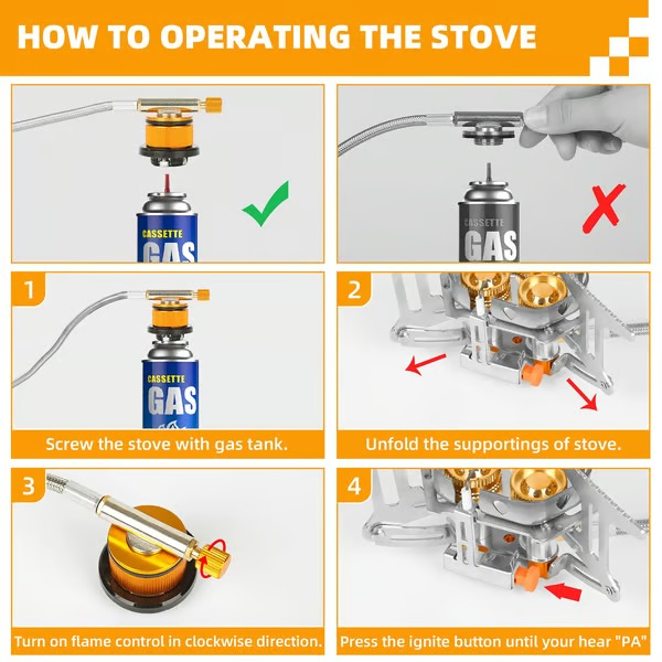 FlameForce – Windproof Piezo Camping Gas Stove