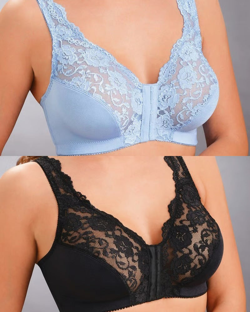 CurveEase – Front Hook Lace Support Bra