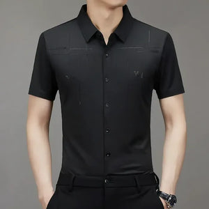GlacioFit – Breathable Ice Silk Office Shirt