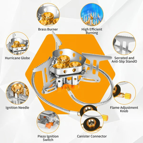 FlameForce – Windproof Piezo Camping Gas Stove