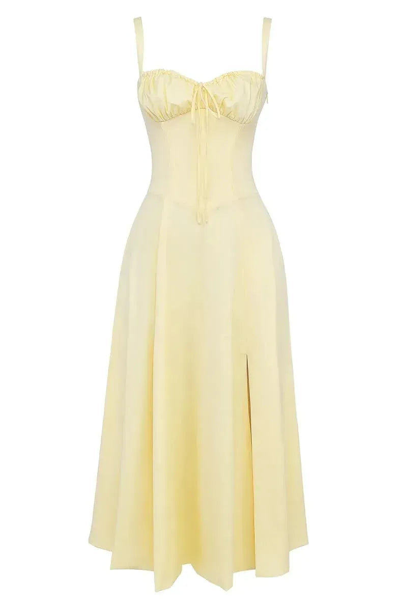 BloomCinch – Sculpted Elegance Floral Dress