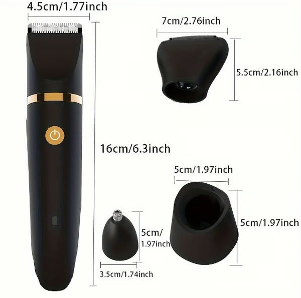 TrimGuard – 3 in 1 Waterproof Body & Groin Trimmer for Men