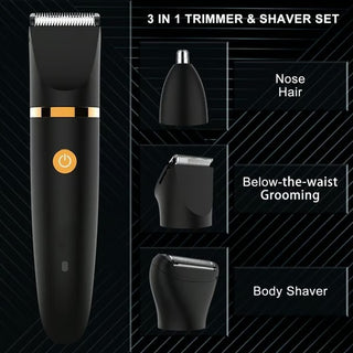 TrimGuard – 3 in 1 Waterproof Body & Groin Trimmer for Men