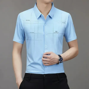 GlacioFit – Breathable Ice Silk Office Shirt