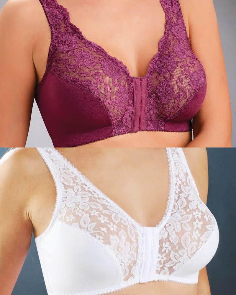 CurveEase – Front Hook Lace Support Bra