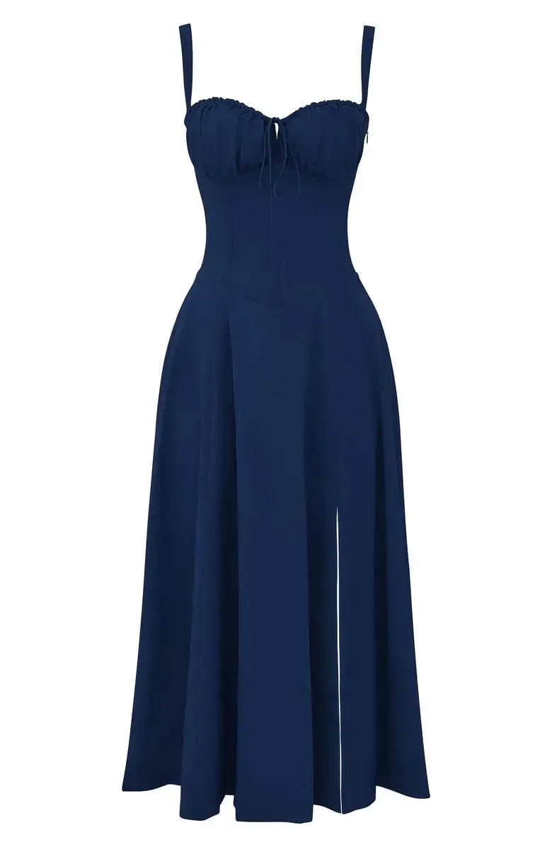 BloomCinch – Sculpted Elegance Floral Dress