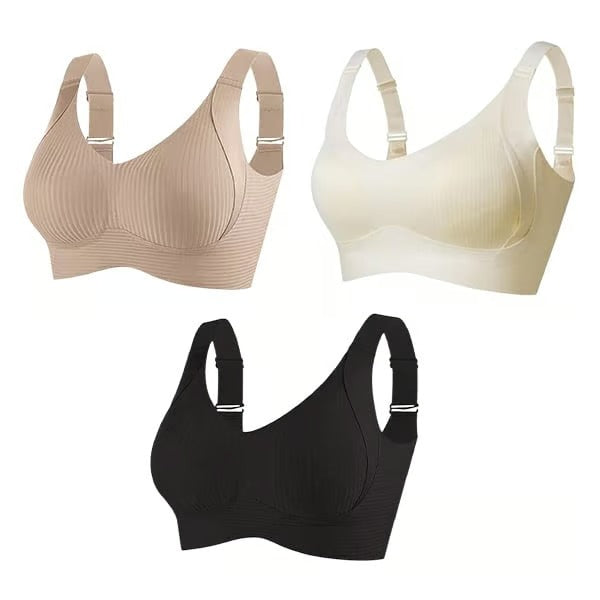 Sculptelle – Sleek Ribbed Bra with Wireless Confidence
