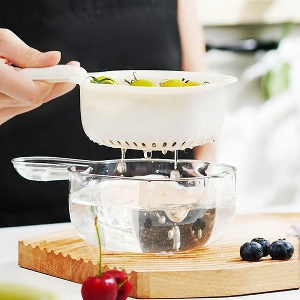 DrainNest – Dual Layer Strainer with Handle