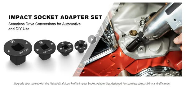 TorqueFit – Low Profile Impact Socket Adapter Set (4PC)