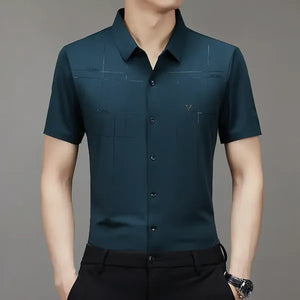 GlacioFit – Breathable Ice Silk Office Shirt