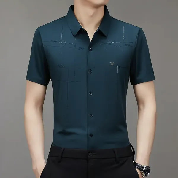 GlacioFit – Breathable Ice Silk Office Shirt