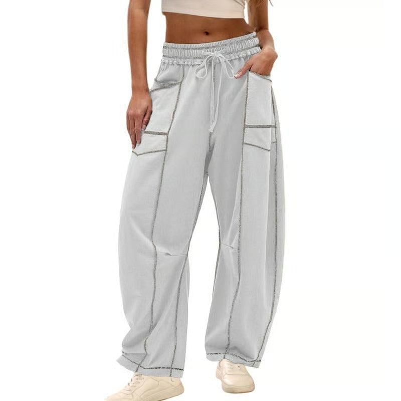 CozyDrift – Effortless Lounge Barrel Pants