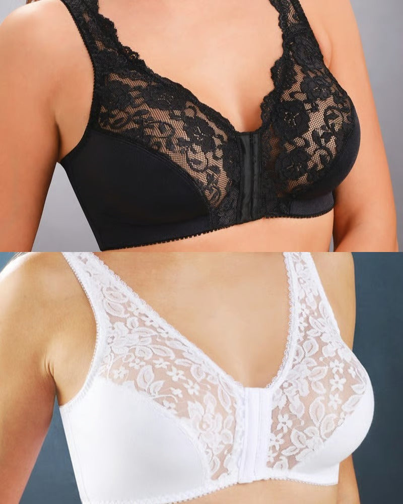 CurveEase – Front Hook Lace Support Bra