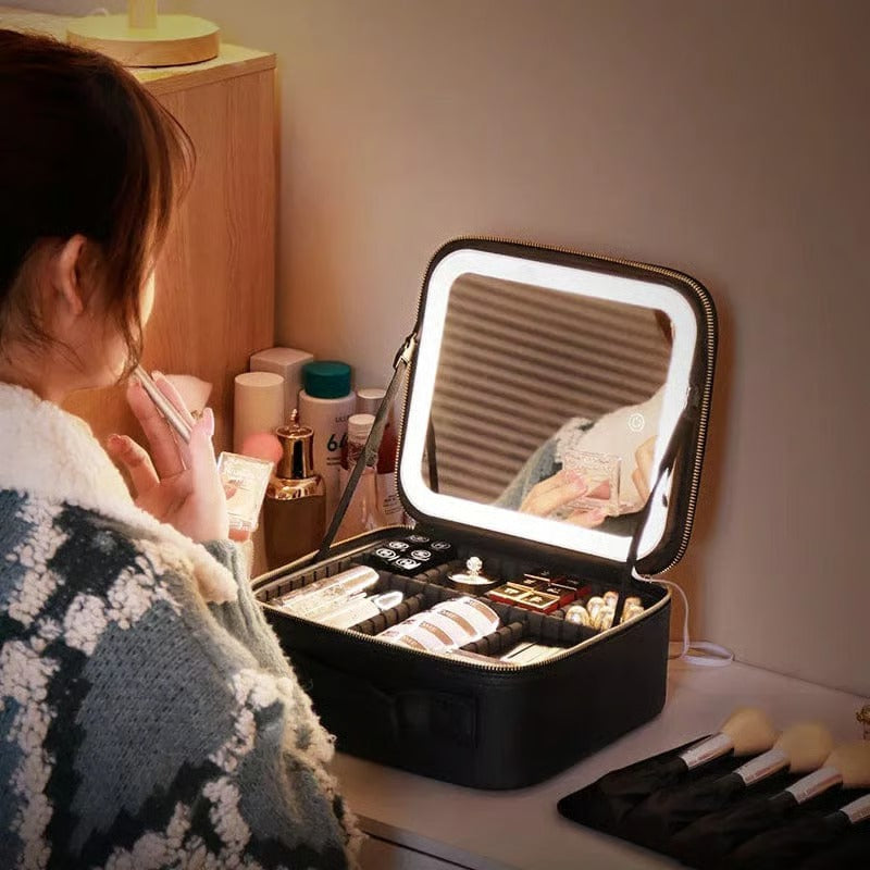 GleamKit | Rechargeable LED Mirror Makeup Bag