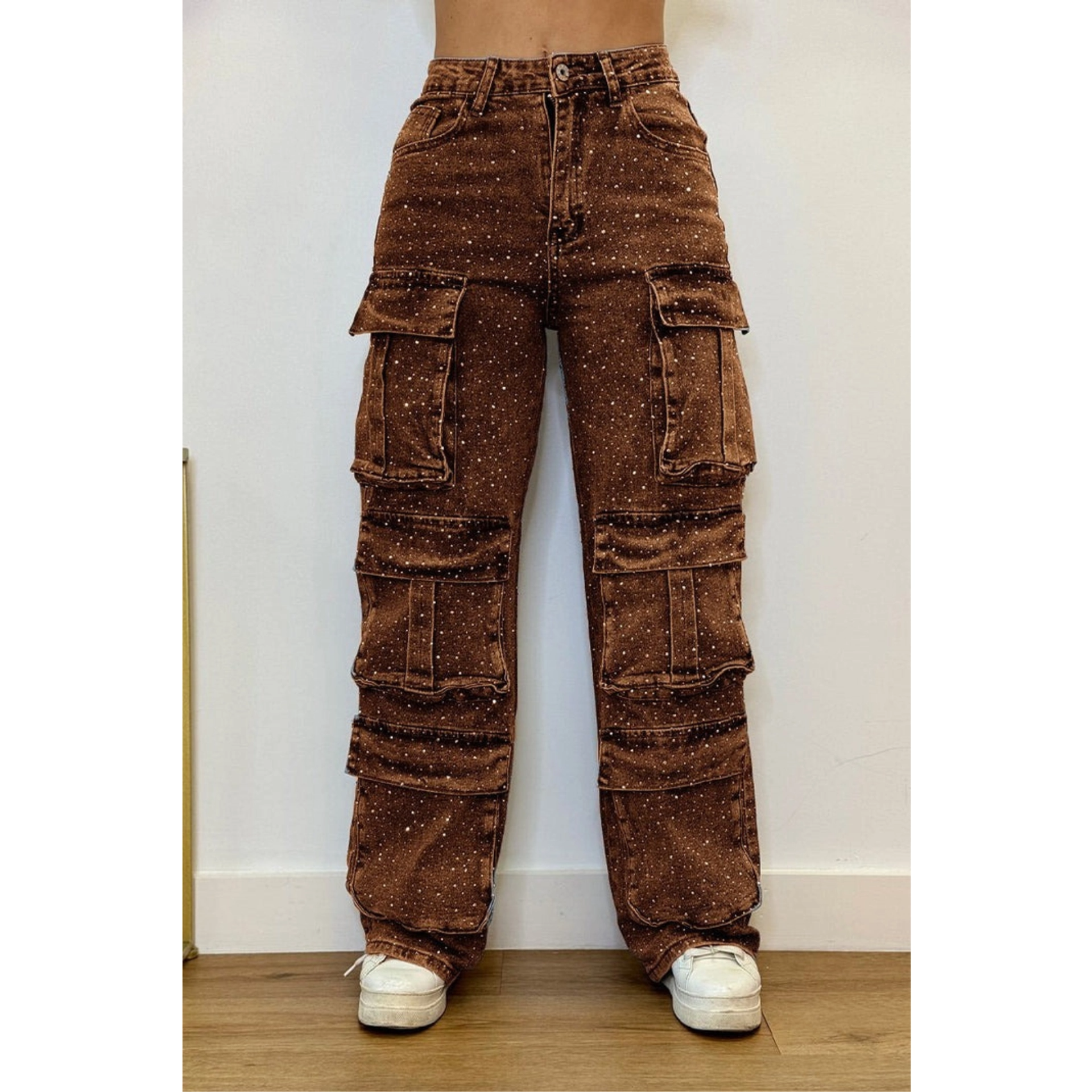 Midnight Shine | Rhinestone Streetwear Jeans