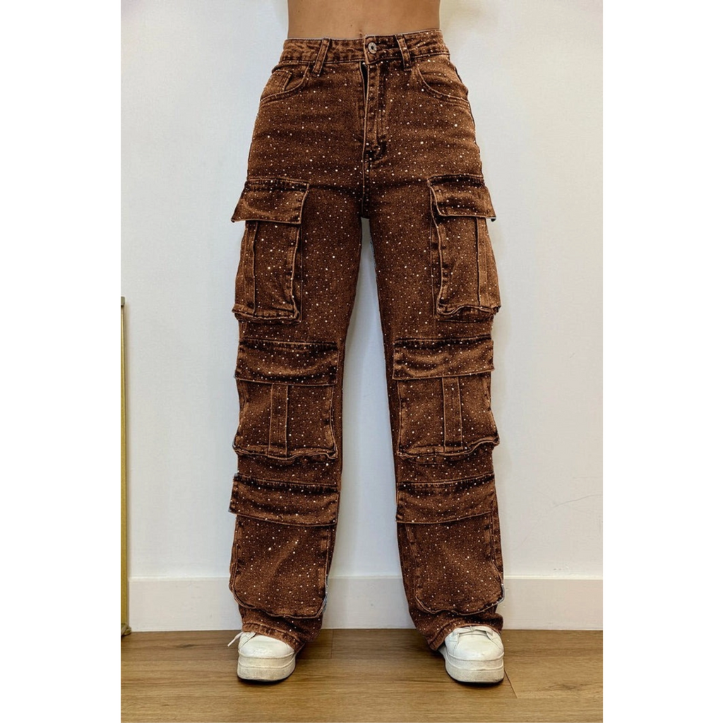 Midnight Shine | Rhinestone Streetwear Jeans