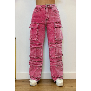 Midnight Shine | Rhinestone Streetwear Jeans