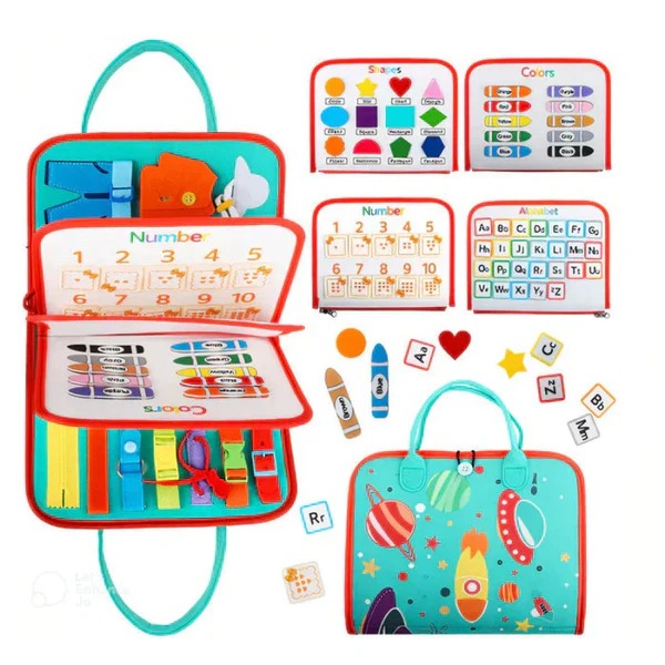 EduDino | 7-in-1 Montessori Busy Board for Smart Toddlers