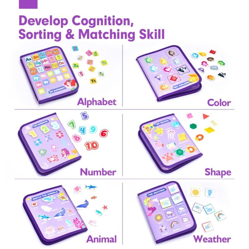 EduDino | 7-in-1 Montessori Busy Board for Smart Toddlers