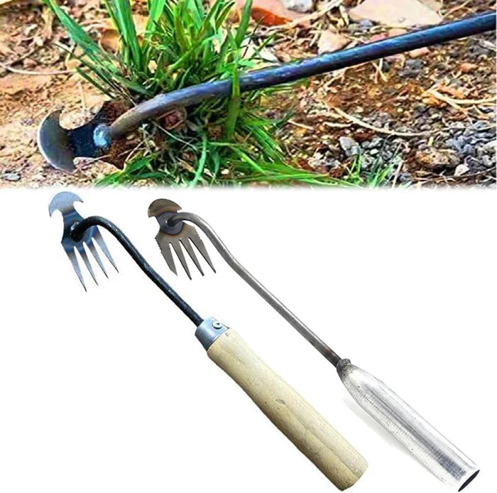 WeedMaster | 4-Tooth Steel Uprooting Tool for Garden Perfection
