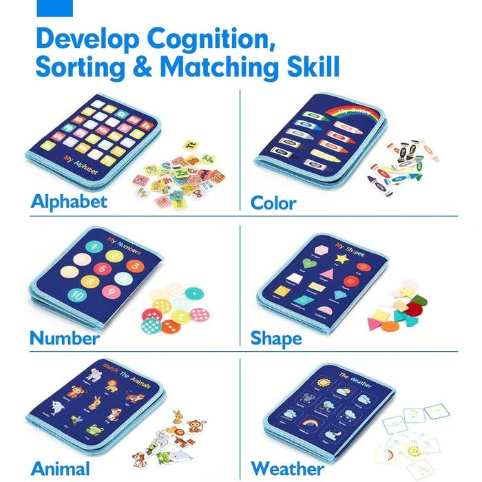 EduDino | 7-in-1 Montessori Busy Board for Smart Toddlers