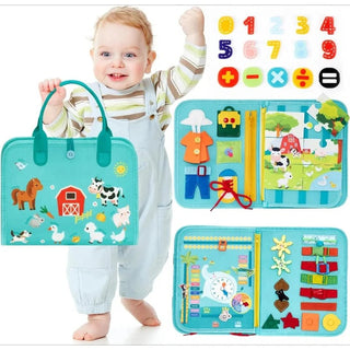 EduDino | 7-in-1 Montessori Busy Board for Smart Toddlers