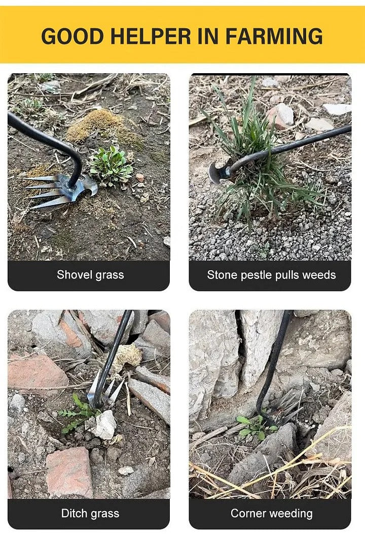WeedMaster | 4-Tooth Steel Uprooting Tool for Garden Perfection