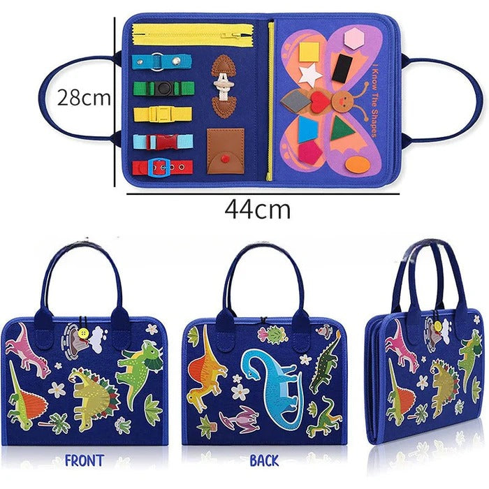 EduDino | 7-in-1 Montessori Busy Board for Smart Toddlers