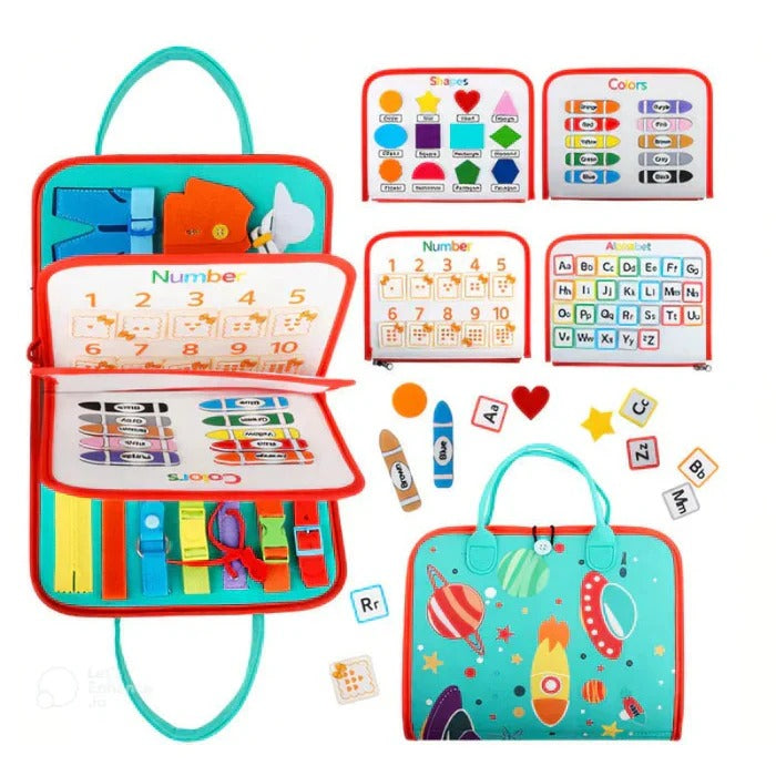 EduDino | 7-in-1 Montessori Busy Board for Smart Toddlers
