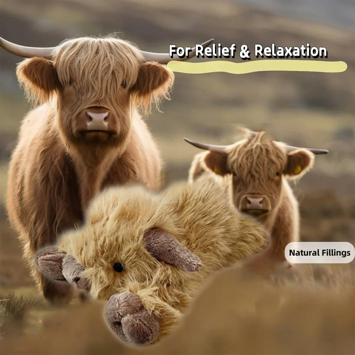 CuddleCow – Cartoon Highland Plush Buddy