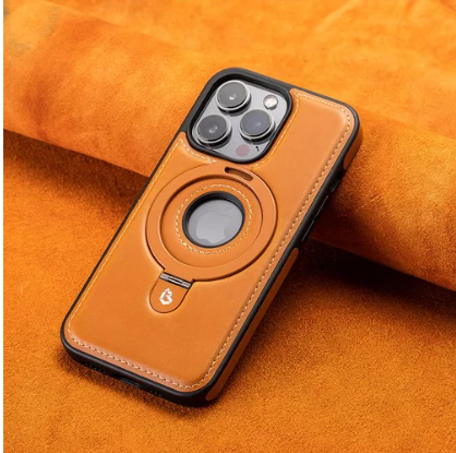 Super Luxury Invisible Stand iPhone Leather Case marnetic