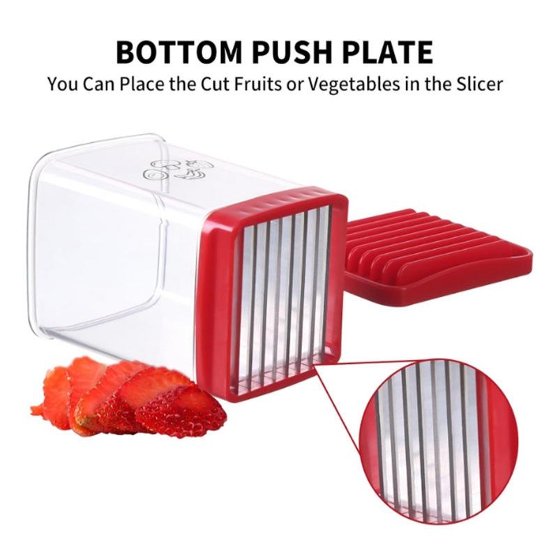 QuickSlice Fruit & Vegetable Cup Slicer with Push Plate Kitchen Cutter